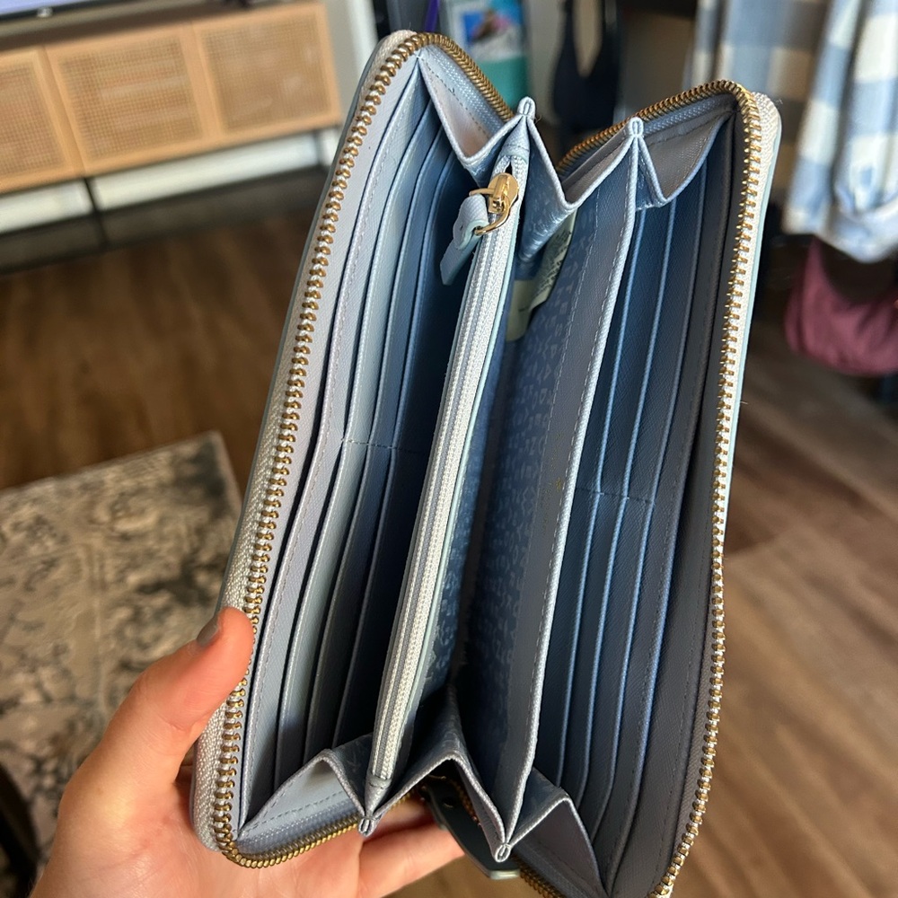 Kate Spade Light Blue Zip Wallet - Picture 3 of 3